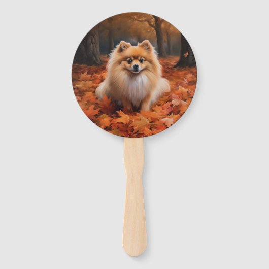 Pommerse in de herfst laat Herfst inspireren Handwaaier (Voorkant)