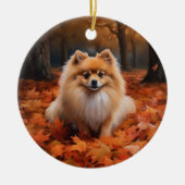 Pommerse in de herfst laat Herfst inspireren Keramisch Ornament (Voorkant)