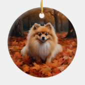 Pommerse in de herfst laat Herfst inspireren Keramisch Ornament (Achterkant)