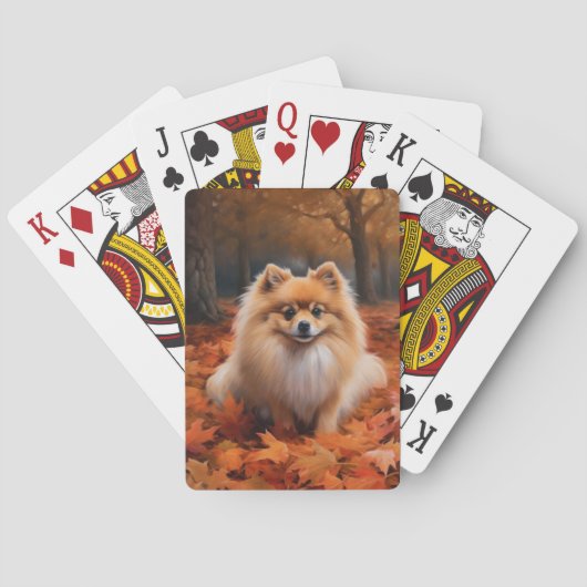 Pommerse in de herfst laat Herfst inspireren Pokerkaarten (Achterkant)