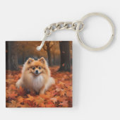 Pommerse in de herfst laat Herfst inspireren Sleutelhanger (Achterkant)