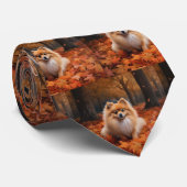Pommerse in de herfst laat Herfst inspireren Stropdas (Opgerold)
