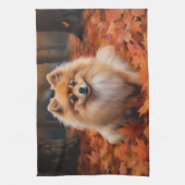 Pommerse in de herfst laat Herfst inspireren Theedoek (Verticaal)