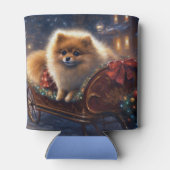 Pommerse Kerst Feestelijk Seizoen Geborsteld Blikjeskoeler (Achterkant)