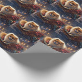 Pommerse Kerst Feestelijk Seizoen Geborsteld Cadeaupapier (Hoek)