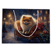 Pommerse Kerst Feestelijk Seizoen Geborsteld Groot Cadeauzakje (Achterkant)