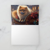 Pommerse Kerst Feestelijk Seizoen Geborsteld Kaart (Binnen)