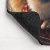 Pommerse Kerst Feestelijk Seizoen Geborsteld Muismat (Hoek)