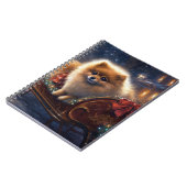 Pommerse Kerst Feestelijk Seizoen Geborsteld Notitieboek (Linkerzijde)