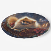 Pommerse Kerst Feestelijk Seizoen Geborsteld Papieren Bordje (Gekanteld)