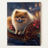Pommerse Kerst Feestelijk Seizoen Geborsteld Planner (Achterkant)