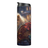 Pommerse Kerst Feestelijk Seizoen Geborsteld Thermosbeker (Geroteerd rechts)