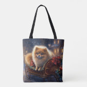 Pommerse Kerst Feestelijk Seizoen Geborsteld Tote Bag (Achterkant)