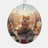 Pommerse kerst, hondenherdenkingsgeschenk, hondenl keramisch ornament (Links)