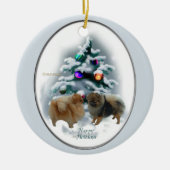 Pommerse kerstcadeaus Ornament (Voorkant)