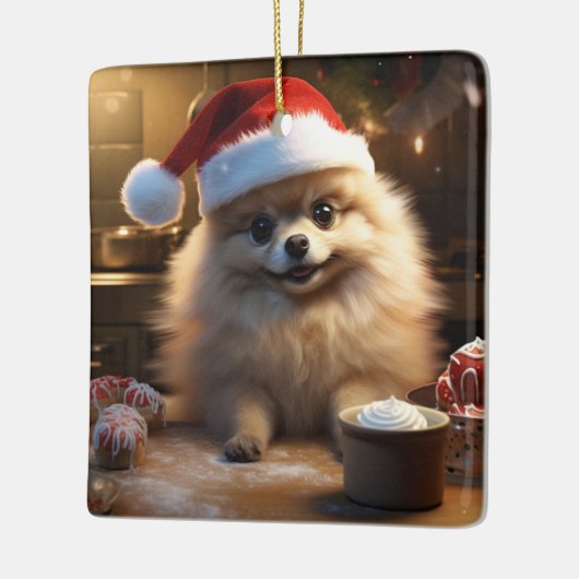 Pommerse Kerstkoekjes Feestelijke vakantie Keramisch Ornament (Links)