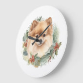 Pommerse Kerstkrans Feestelijke Pup Grote Klok (Hoek)