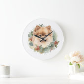 Pommerse Kerstkrans Feestelijke Pup Grote Klok (Huis)