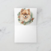 Pommerse Kerstkrans Feestelijke Pup Kaart (Binnen)