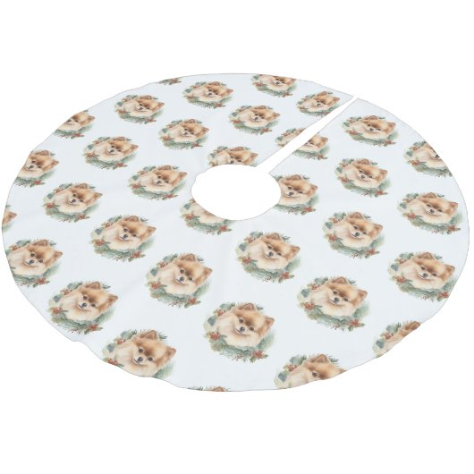 Pommerse Kerstkrans Feestelijke Pup Kerstboom Rok (Gekanteld)