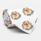 Pommerse Kerstkrans Feestelijke Pup Stropdas (Opgerold)
