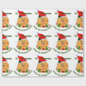 Pommerse Kerstman Cadeaupapier (Vlak)