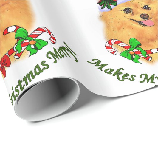 Pommerse Kerstman Cadeaupapier (Rol Hoek)