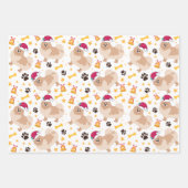 Pommerse kerstmis met kersthoed inpakpapier vel (Voorkant 3)