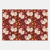 Pommerse kerstmis met kersthoed inpakpapier vel (Voorkant 2)