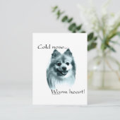 Pommerse koude neus warm hart briefkaart (Staand voorkant)
