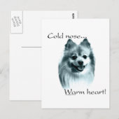 Pommerse koude neus warm hart briefkaart (Voorkant / Achterkant)