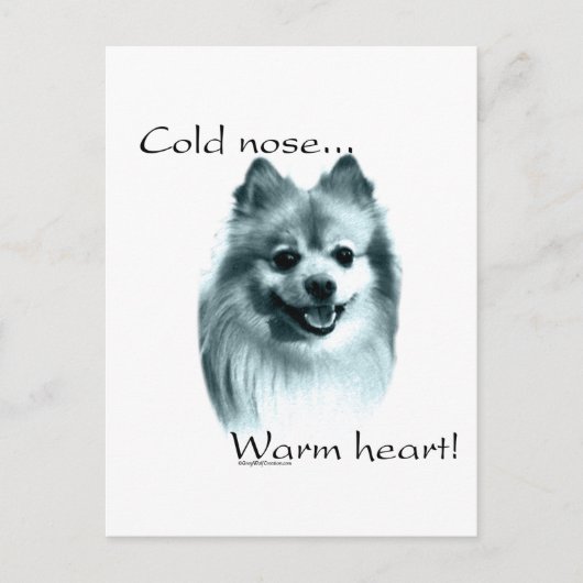Pommerse koude neus warm hart briefkaart (Voorkant)