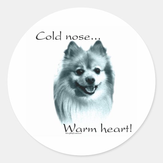 Pommerse koude neus warm hart - Sticker (Voorkant)
