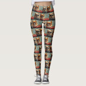 Pommerse met hart Rozen Valentijnsdag Leggings (Voorkant)