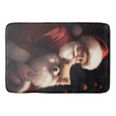 Pommerse met Sinterklaas Feestelijke Kerstmis Badmat (Voorkant)