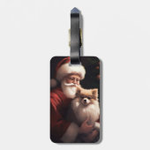 Pommerse met Sinterklaas Feestelijke Kerstmis Bagagelabel (Achterkant verticaal)