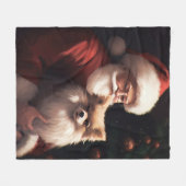 Pommerse met Sinterklaas Feestelijke Kerstmis Fleece Deken (Voorkant (Horizontaal))
