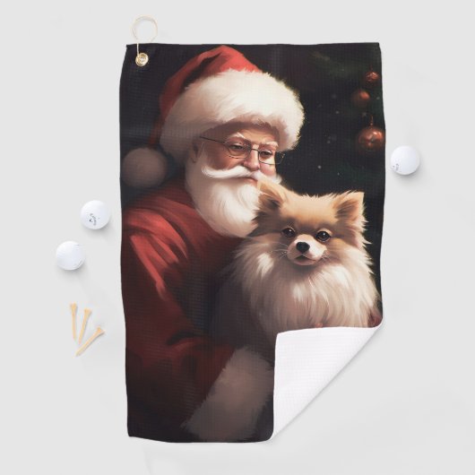 Pommerse met Sinterklaas Feestelijke Kerstmis Golfhanddoek (Insitu)