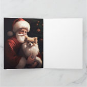 Pommerse met Sinterklaas Feestelijke Kerstmis Kaart (Binnen)