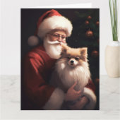 Pommerse met Sinterklaas Feestelijke Kerstmis Kaart (Voorkant)