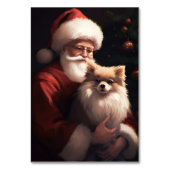 Pommerse met Sinterklaas Feestelijke Kerstmis Kaart (Voorkant)