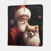 Pommerse met Sinterklaas Feestelijke Kerstmis Keramisch Ornament (Links)