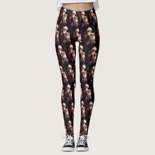 Pommerse met Sinterklaas Feestelijke Kerstmis Leggings