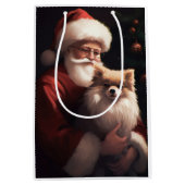 Pommerse met Sinterklaas Feestelijke Kerstmis Medium Cadeauzakje (Voorkant)