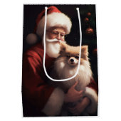 Pommerse met Sinterklaas Feestelijke Kerstmis Medium Cadeauzakje (Achterkant)