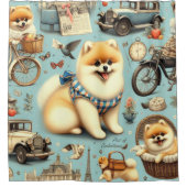  Pommerse naadloze illustratie Douchegordijn (Voorkant)