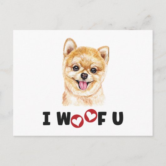 Pommerse pom Dog ik wil je Uitnodiging Briefkaart (Voorkant)