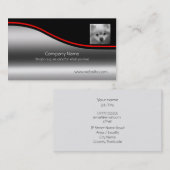 Pommerse pommern, rode soep, metaalachtig effect visitekaartje (Voorkant / Achterkant)