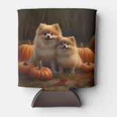 Pommerse Puppy Herfst Verrukking Pompoen Blikjeskoeler (Voorkant)