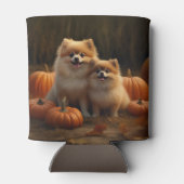 Pommerse Puppy Herfst Verrukking Pompoen Blikjeskoeler (Achterkant)